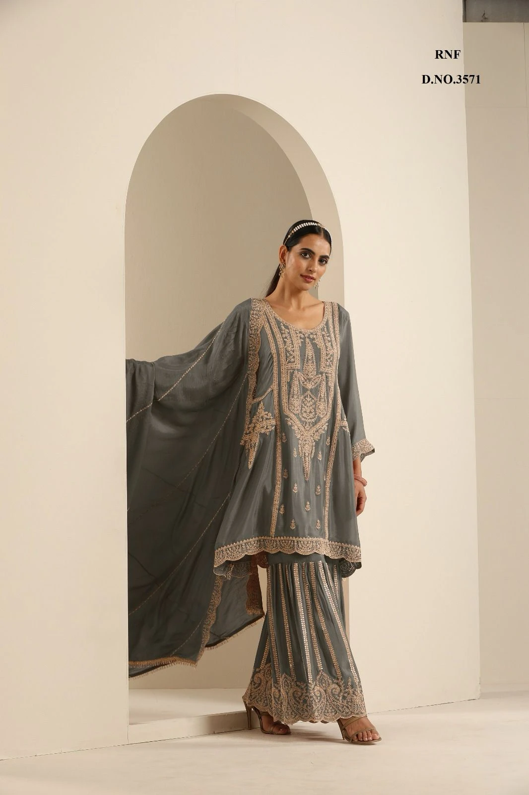 Renik Fashion Viscose Chinon Wholesale Designer Readymade Salwar Suit Catalog — Wholesale Salwar Suits, MPA wholesale from Surat — view 3